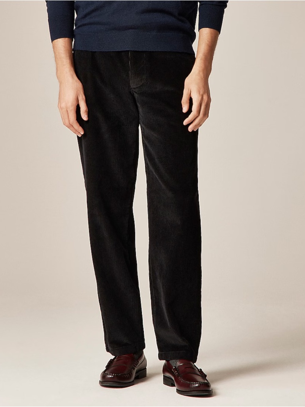 J.Crew Classic-Fit 10-Wale Corduroy Trouser in Black Size 34x34